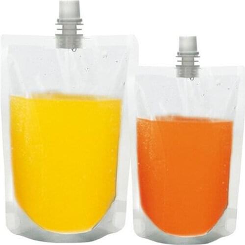 10PCS Packaging Juice Milk Coffee Storage Spout Liquid Stand Bag Sauce Food