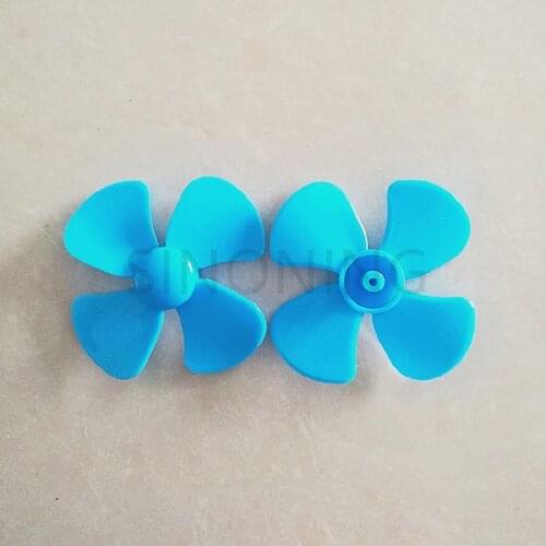 2pcs 100mm diameter plastic blade four leaf pulp fan leaves small production DIY Blue