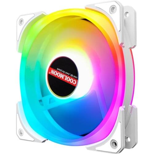 Coolmoon SHUANGJIAO II Case Fan 12cm Silent Internal and External Light 5VARGB Synchronous Desktop Computer RGB Fan