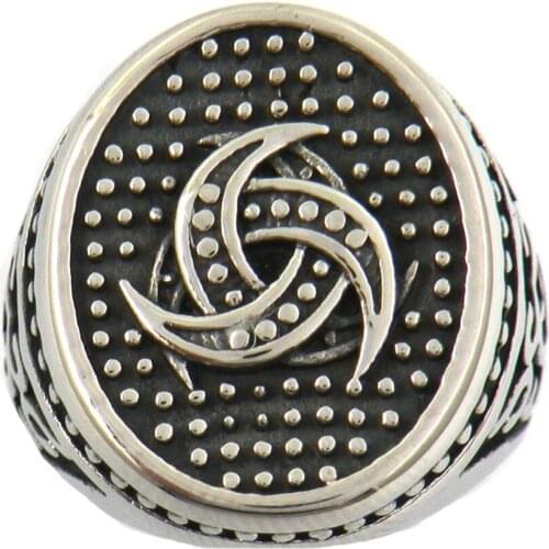 FANSSTEEL Stainless Steel Jewelry wind Wheel dot Around Simple Bohemian Ring FSR12W98