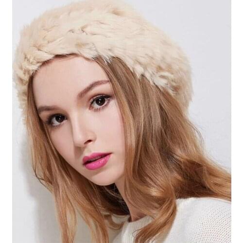 MingJieBiHuo Autumn winter Korean version of the tide rabbit knitted beret New fashion solid color cute hat