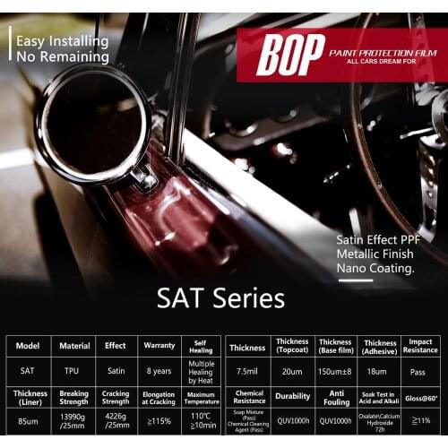 BOP SAT Satin Paint protection film matte vision color change wraps ppf brand