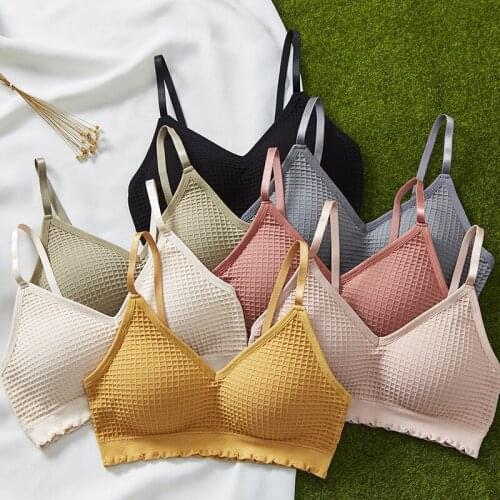 Women Sport Bra Brassiere Beauty Back Underwear Solid Color Tube Tops Elastic Wireless Crop Top Adjustable Soft Underwear 2022