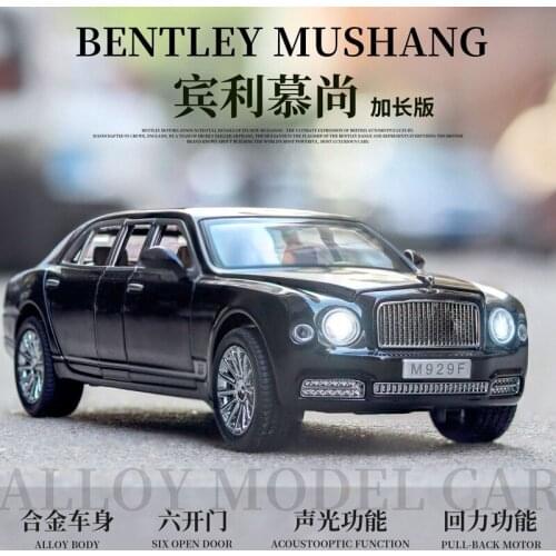 1/24 Scale Bentley Mulsanne Diecast Alloy Pull Back Car Collectable Toy Gifts for Children