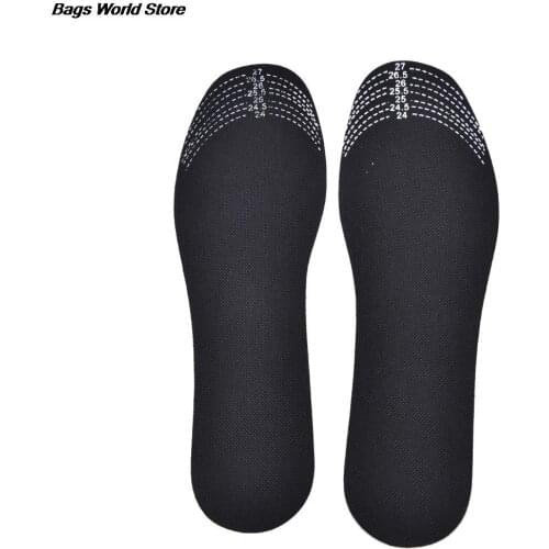 1pair Black Adjustable Scalable Insoles Unisex Bamboo Charcoal Deodorant Cushion Foot Inserts Shoe Pads Insoles