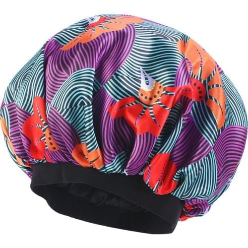 1pcs Silk Head Wrap Shower Cap Women Night Sleep Hat Adjust Satin Bonnet Hair Styling Cap Hair Styling Tools