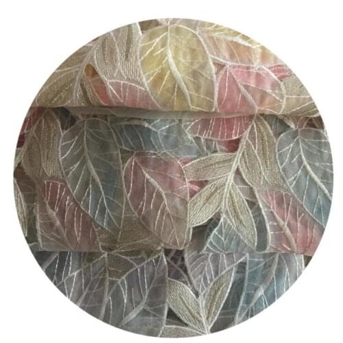 2-Layers Leaf Lace Fabric 3D Soft Mesh Fabric For Dress Lining Cloth Curtains DIY Material Fabric For Wedding Dress Skirts Cloth
