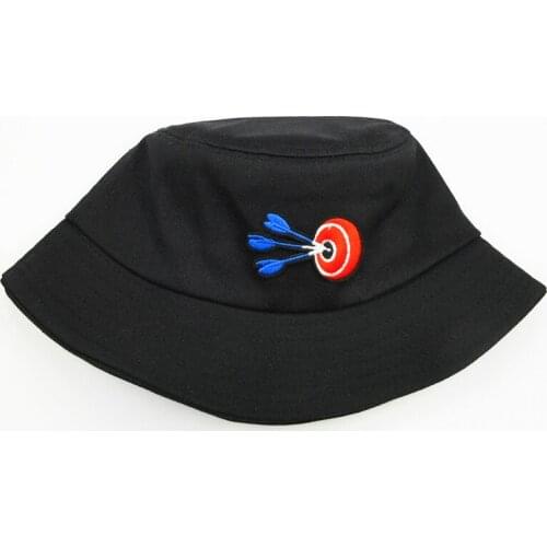 2021 Archery Target Embroidery Cotton Bucket Hat Fisherman Hat Outdoor Travel Hat Sun Cap Hats for Men and Women 289