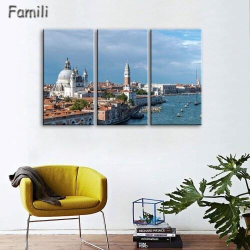 3Pcs/set Beautiful landscape In Italy Modern For Home Decor Paintings on Canvas Wall Art for Home Decorations Wall Decor Artwork