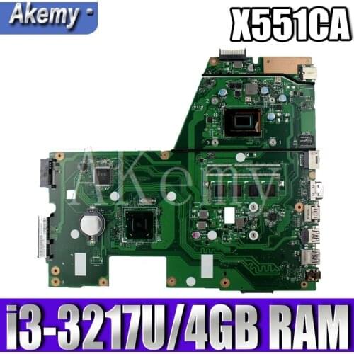 Akemy For Asus X551CA X551C F551C i7-6500 laptop motherboard i3-3217U 4GB RAM 100% testedwork original mainboard