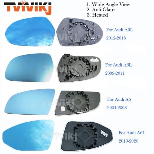 TVYVIKJ Side Rearview Mirror Blue Glass Lens For Audi A6 A6L 2002-2020 Wide Angle View anti glare door mirror wing