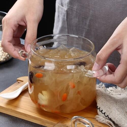 Household high temperature stewed birds nest pot, glass stew pot, steamed vegetable bowl, steamed egg bowl, kitchen stew pot