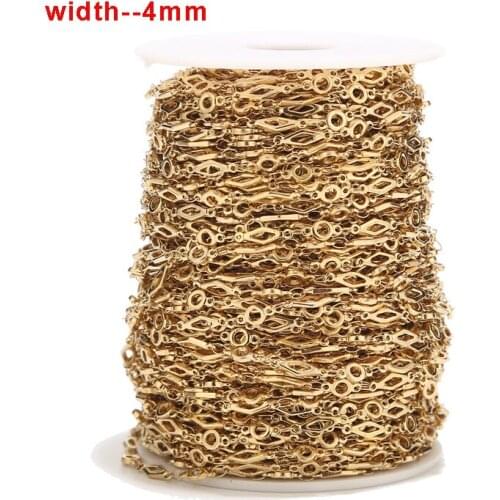 1 Meter Stainless Steel Chain Gold Prismatic Round Link Chains DIY For Chain Jewelry Necklace Making Handmade Accessories