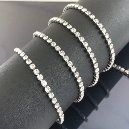 1meter 2mm 3mm Stainless Steel Shinny Diamond Chain Fashion Link Chains DIY Necklace Bracelet Making Jewelry Supplies Wholesale