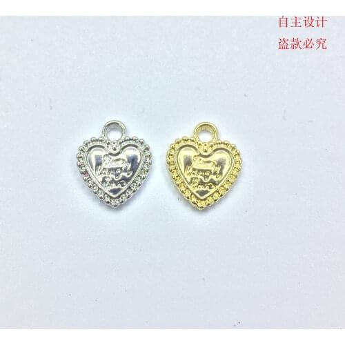Eruifa 20pcs 12mm Nice Heart with Letters Coin Zinc Alloy necklace,earring bracelet jewelry DIY handmade 2 colors