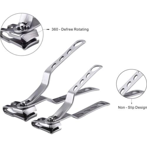 Silver Stainless Steel Nail Clippers 360 Degree Rotating Manicure Clipper Multi Trimmer Nail Toe Functional J1K7