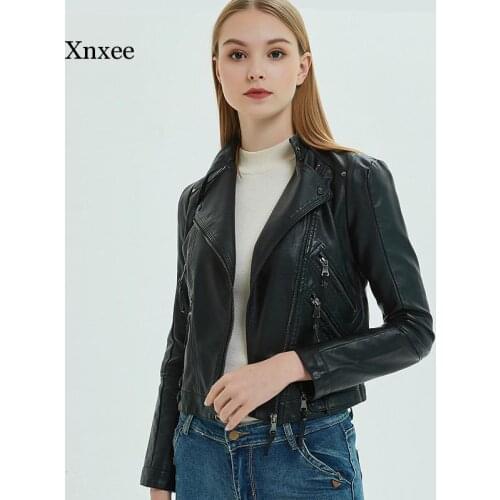 New Loose Pu Faux Leather Jacket Women Classic Biker Jacket Autumn Winter Lady Basic Coat Plus Size Outerwear Female Clothing