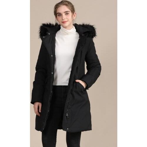 New style long womens coat cotton-padded jacket ladies big fur collar slim-fitting cotton-padded coat ladies coat padded jacket