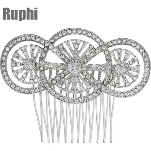 New copper CZ stones flower charm prom hair ornament fashion bride headwear comb hair holder jewelry