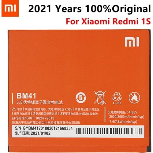 New High Quality Battery BM41 For Xiaomi Redmi 1 1S 2050mAh 3.8V Mobile Phone Batterie Rechargeable Accumulator In stock