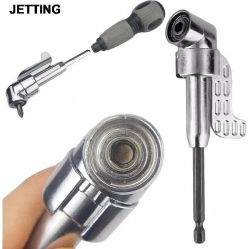 Screwdriver Magnetic 1/4 Inch Hex Bit Socket Holder Adaptor Sleeve 105Degree Angle Extension Right Driver Drilling Shank