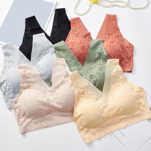 Sexy Women Bra with Pad Vest Top Push Up Bralette Lingerie Underwear Solid Color Front Closure Wireless Female Brassiere