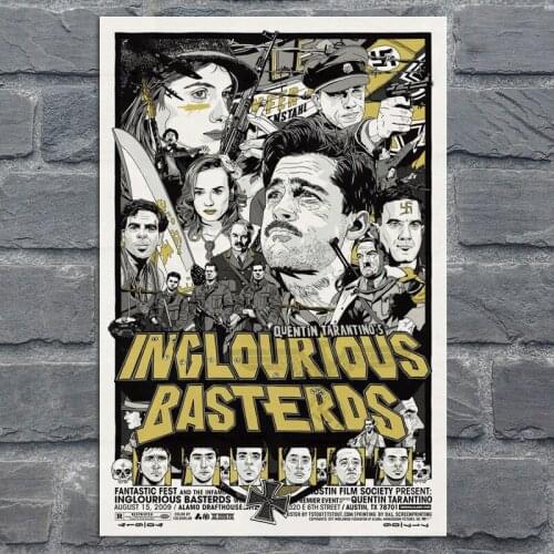 Classic Movie Canvas Poster Inglourious Basterds Art Prints Posters Vintage Wall Decor Pictures Quentin Tarantino Posters