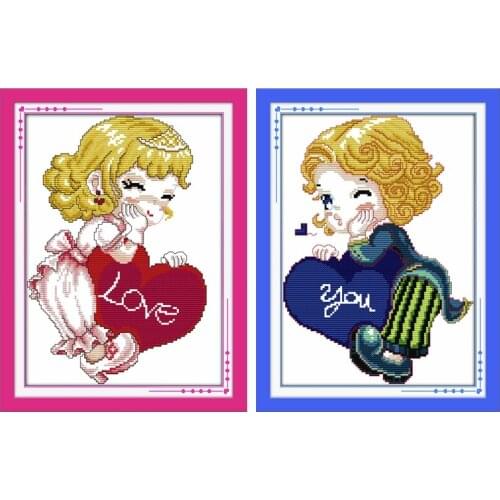 Romeo Juliet girl lovers cross stitch kit pattern count print DMC color 14ct 11ct embroidery DIY handmade needlework craft free