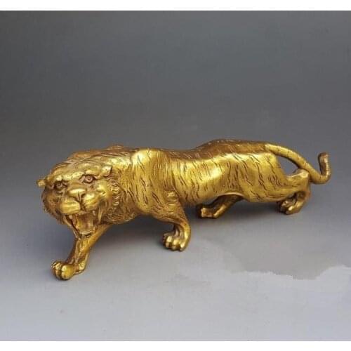 A special offer large tiger ornaments Zodiac tiger copper brass Feng Shui lucky Home Furnishing town house decoration