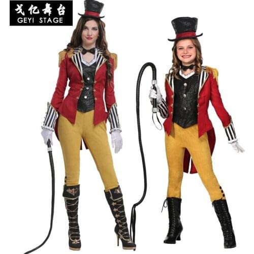 Halloween Childrens Day Stage Performance Adult Child Female Circus Instructor Animal Tamer Uniform