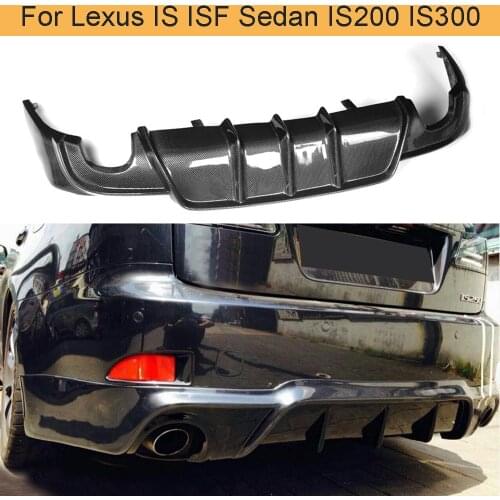 Carbon Fiber Rear Bumper Diffuser Lip Spoiler for Lexus IS ISF Sedan 4 Door IS250 IS300 IS350 2013-2016 Dual Exhaust One Outlet