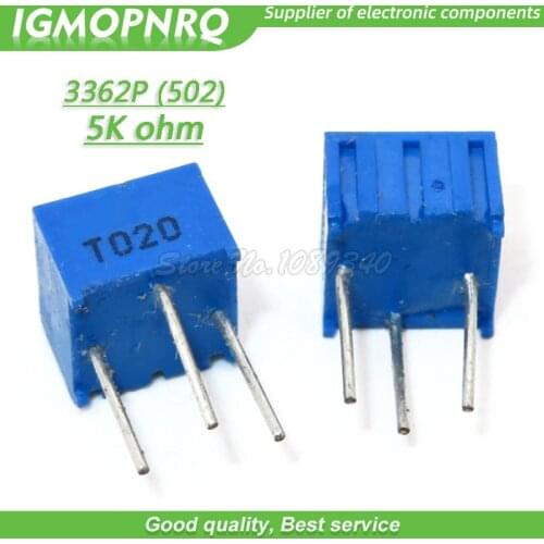 10Pcs 3362P-502LF 3362P 502 5k ohm Trimpot Trimmer Potentiometer Variable resistor 3362p-1-502