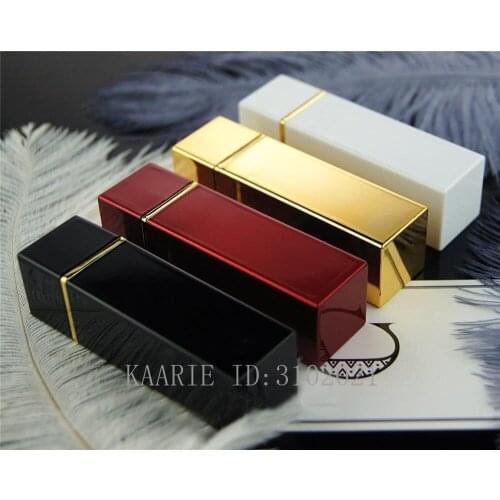 20Pcs/50Pcs 12.1mm Plastic Empty Cosmetic Lipstick Tube, DIY Elegant Gold/White/Red/Black Hollow Makeup Lip Balm Container