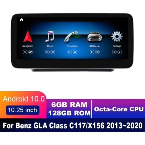 4G LTE 6GB+128GB Android 10 display For Mercedes Benz GLA Class C117/X156 2013~2020 10.25" touch screen GPS Navigation car radio