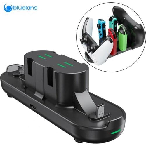 6-in-1 Gamepad Charging Dock Plug Play Quick Charging Type-C Game Controller Charger For PS5/Switch Pro/Xbox S/Xbox One Elite 2