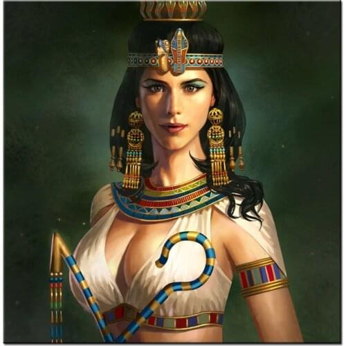 Top sale Full Square round Diamond Painting Cleopatra egypt queen 5D Diy Diamond Embroidery woman Mosaic Rhinestone Gift