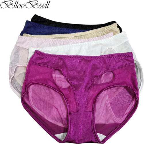 BllooBeell Womens Underwear Panties Solid Sexy Briefs for Women Mid-Rise Ladies Lingerie Underpants Girls Hollow Out L/XL/XXL