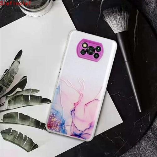 For Xiaomi Poco X3 Pro x3 nfc M3 F3 Case Fashion Marble Pattern Protecitve Cover For Redni K40 Pro Case Transparent Back Cover