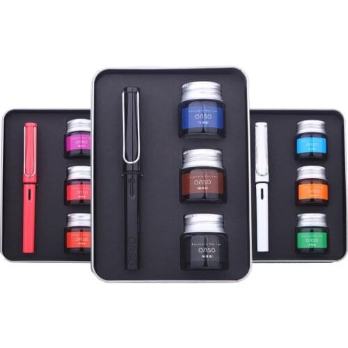 Pimio oaso Color ink transparent pen / ink pen male / female primary school students with writing pen pen gift box