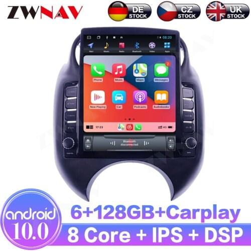 For Nissan Macth 2010-2016 Android10 6+128G IPS Touch Screen Receiver Car Multimedia Radio Player Car GPS Navigation DSP Carplay