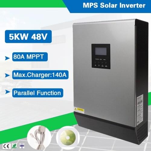Hybrid Off Grid Inverter 5KVA 48V 220V Pure Sine Wave Solar Inverter with MPPT Solar Charge Controller Battery Charger