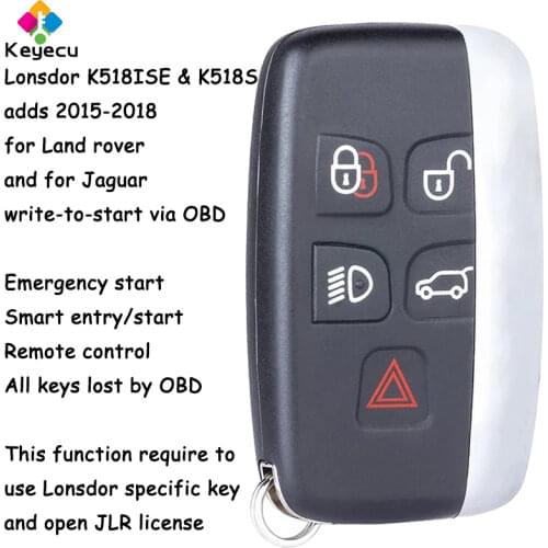 KEYECU Lonsdor Specific Smart Remote Car Key Fob 315MHz 433MHz for Land Rover LR2 LR4 Range Rover Evoque Sport for Jaguar 2015