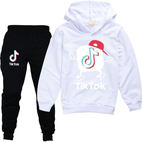 TIK TOK Spring Autumn New Children New Clothing Boy Sportswear Girl Pullovers Hoodies Tops + Pants 2 Sets Kids Clothing