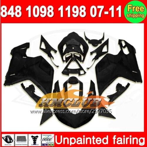 Body Unpainted Full Fairing Kit For DUCATI 848 1098 1198 07-11 1098S 1198S 07 08 09 10 11 2007 2008 2009 2010 2011 Fairing