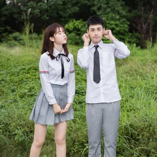 British Style Class Summer Uniforms Suit Korean Junior Senior High School Japanese Students Uniform Men Female Girl Set H2464
