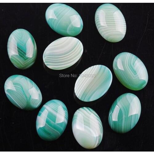 Natural Green Agates Gem Stone Oval Cabochon CAB No Hole Jewelry 13x18x6MM 20pcs/lot QU3175