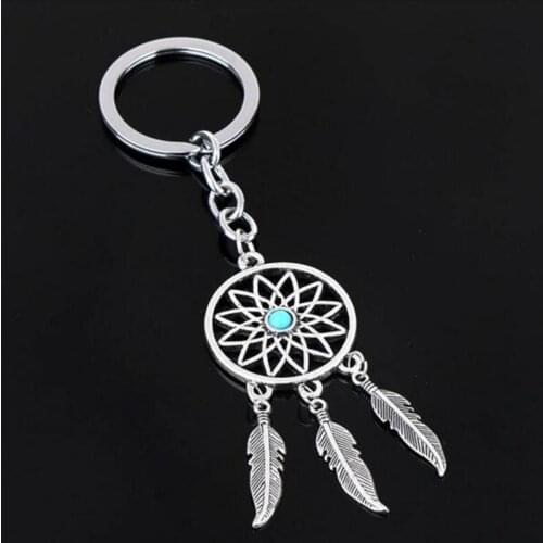2020 NEW Fashion Feather Wind Chimes Dream Catcher Key Chain Holder Keyring Key Chain Rings Women Men Jewelry