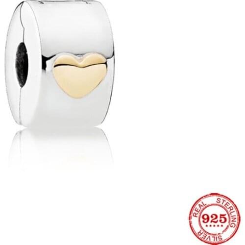 New Original Silver Color Round Clip Diy Bead Fit European Pandora Charms Bracelet Bangles Diy Jewelry P776