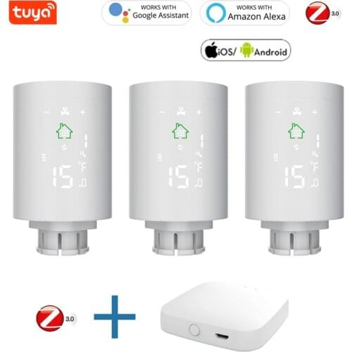 ZigBee Smart Home Tuya Smart Life Wifi Smart Radiator Actuator Thermostatic Radiator Valve Temperature Controller With Alexa