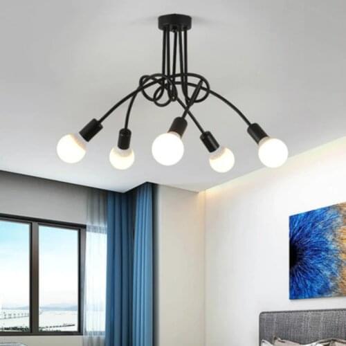 Hot Vintage Industrial Loft LED Chandelier Ceiling Lamp Living room bedroom study restaurant With 5 Lights bulbs not included